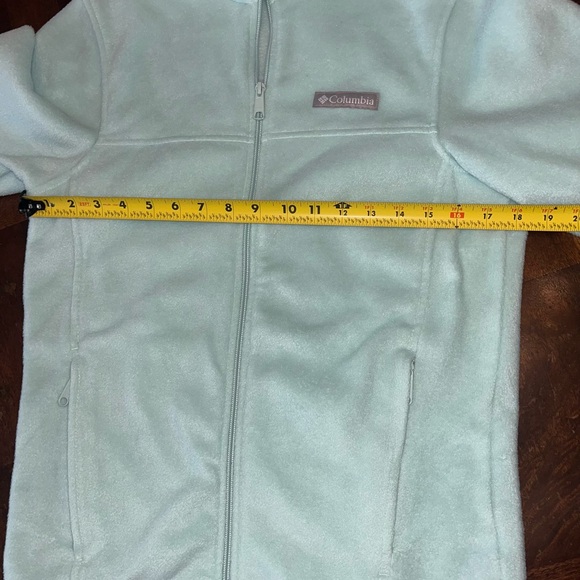 Columbia Benton Springs Full Zip Fleece Jacket Women’s XS Mint Blue Small Spot - Picture 11 of 12